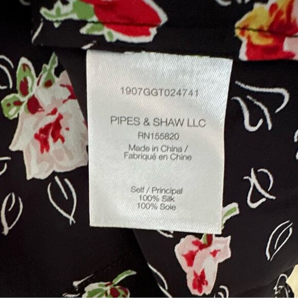 Veronica Beard Silk Floral Kiona Blouse Size 14 Vneck Peplum - Picture 7 of 8